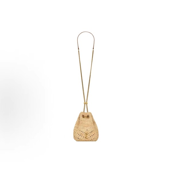 SAINT LAURENT YSL JOECASSANDRE Bucket Bag, hand-held crossbody single-shoulder bag, women\'s style, natural color